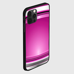 Чехол для iPhone 12 Pro Max Розовый выпуклый фон, цвет: 3D-черный — фото 2