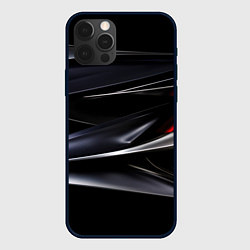 Чехол для iPhone 12 Pro Max Black red abstract, цвет: 3D-черный