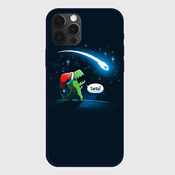 Чехол для iPhone 12 Pro Max Новогодний ти рекс, цвет: 3D-черный