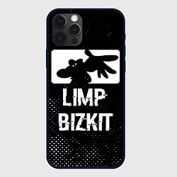 Чехол для iPhone 12 Pro Max Limp Bizkit glitch на темном фоне, цвет: 3D-черный