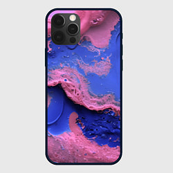 Чехол iPhone 12 Pro Max Розовая пена на синей краске