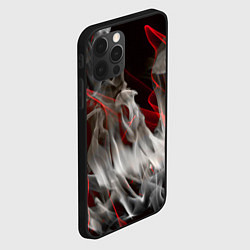 Чехол для iPhone 12 Pro Max Дым и красные узоры, цвет: 3D-черный — фото 2