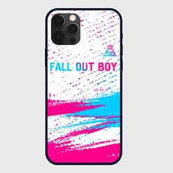 Чехол для iPhone 12 Pro Max Fall Out Boy neon gradient style посередине, цвет: 3D-черный