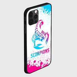 Чехол для iPhone 12 Pro Max Scorpions neon gradient style, цвет: 3D-черный — фото 2