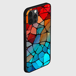 Чехол для iPhone 12 Pro Max Красно-синяя витражная мозаика, цвет: 3D-черный — фото 2