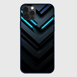 Чехол iPhone 12 Pro Max Черный и синий фон с абстракцией