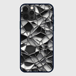 Чехол iPhone 12 Pro Max Чёрно-белая сетка