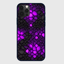 Чехол iPhone 12 Pro Max Фиолетовый трескающийся камень