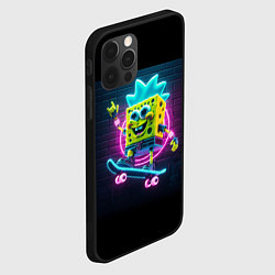 Чехол для iPhone 12 Pro Max Sponge Bob on a skateboard, цвет: 3D-черный — фото 2