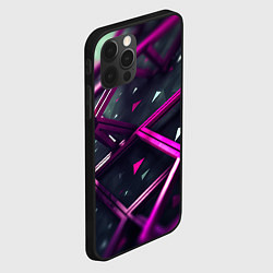 Чехол для iPhone 12 Pro Max Фиолетовая абстрактная конструкция, цвет: 3D-черный — фото 2