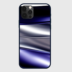 Чехол для iPhone 12 Pro Max Белая абстракция на фиолетовом, цвет: 3D-черный