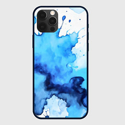 Чехол iPhone 12 Pro Max Синяя акварельная абстракция