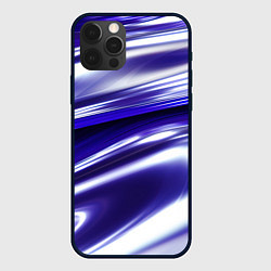 Чехол iPhone 12 Pro Max Белая синяя абстракция волнами