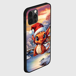 Чехол для iPhone 12 Pro Max Дракон снегозавр, цвет: 3D-черный — фото 2