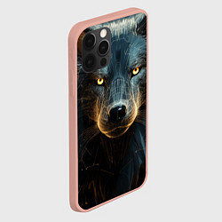 Чехол для iPhone 12 Pro Max Волк арт-портрет, цвет: 3D-светло-розовый — фото 2