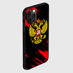 Чехол для iPhone 12 Pro Max Герб РФ патриотический краски, цвет: 3D-черный — фото 2