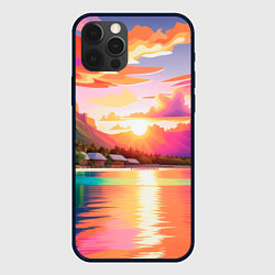 Чехол iPhone 12 Pro Max Закат на острове Бора Бора