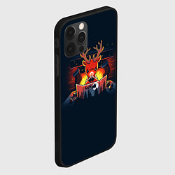 Чехол для iPhone 12 Pro Max Задумчивый рождественский олень, цвет: 3D-черный — фото 2