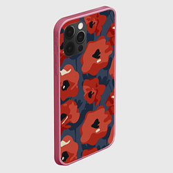 Чехол для iPhone 12 Pro Max Абстрактные красные маки - паттерн, цвет: 3D-малиновый — фото 2