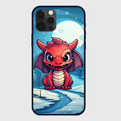 Чехол для iPhone 12 Pro Max Злой красный дракоша, цвет: 3D-черный