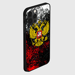 Чехол для iPhone 12 Pro Max Герб РФ брызги красок, цвет: 3D-черный — фото 2