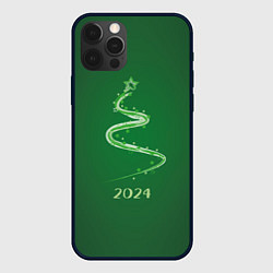 Чехол для iPhone 12 Pro Max Стилизованная елка 2024, цвет: 3D-черный