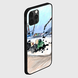 Чехол для iPhone 12 Pro Max Капли и портрет тушью, цвет: 3D-черный — фото 2