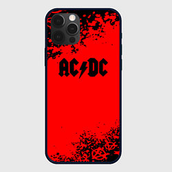 Чехол для iPhone 12 Pro Max AC DC skull rock краски, цвет: 3D-черный