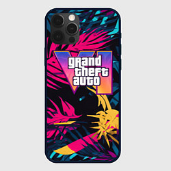 Чехол для iPhone 12 Pro Max GTA 6 logo abstract, цвет: 3D-черный