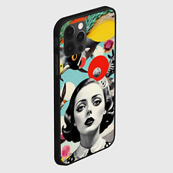 Чехол для iPhone 12 Pro Max Коллаж с женщиной и зверями, цвет: 3D-черный — фото 2