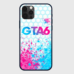 Чехол iPhone 12 Pro Max GTA6 neon gradient style посередине