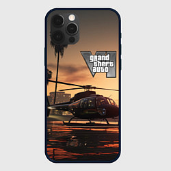 Чехол для iPhone 12 Pro Max GTA 6 вертолет, цвет: 3D-черный