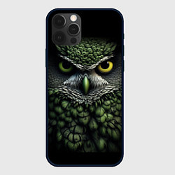 Чехол для iPhone 12 Pro Max Зелено черная сова, цвет: 3D-черный