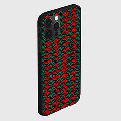 Чехол для iPhone 12 Pro Max Зелёно-красная драконья чешуя, цвет: 3D-черный — фото 2