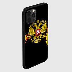 Чехол для iPhone 12 Pro Max Герб РФ краски жёлтые патриотизм, цвет: 3D-черный — фото 2