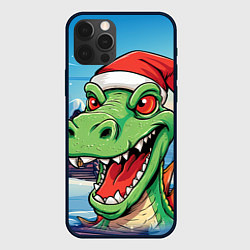 Чехол iPhone 12 Pro Max Дракон в новогодней шапке