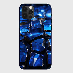 Чехол iPhone 12 Pro Max Синие яркие кубики