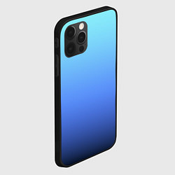 Чехол для iPhone 12 Pro Max Голубой и черно-синий градиент, цвет: 3D-черный — фото 2