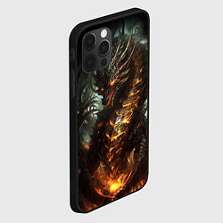 Чехол для iPhone 12 Pro Max Древний огненный дракон символ 2024, цвет: 3D-черный — фото 2