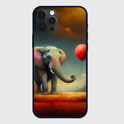 Чехол iPhone 12 Pro Max Грустный слон и красный шарик