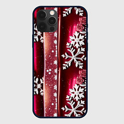 Чехол для iPhone 12 Pro Max Розы и снежинки, цвет: 3D-черный