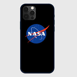 Чехол для iPhone 12 Pro Max NASA logo space, цвет: 3D-черный