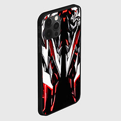 Чехол для iPhone 12 Pro Max Белый и красный металл, цвет: 3D-черный — фото 2