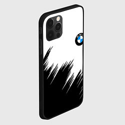 Чехол для iPhone 12 Pro Max BMW чёрные штрихи текстура, цвет: 3D-черный — фото 2