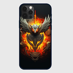 Чехол для iPhone 12 Pro Max Огненный символ орла, цвет: 3D-черный