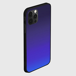 Чехол для iPhone 12 Pro Max Градиент тёмно фиолетовый синий, цвет: 3D-черный — фото 2