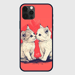 Чехол для iPhone 12 Pro Max Влюбленные котята день святого Валентина, цвет: 3D-черный