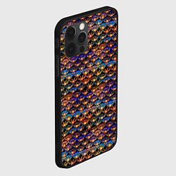 Чехол для iPhone 12 Pro Max Разноцветный паттерн с золотыми значками, цвет: 3D-черный — фото 2