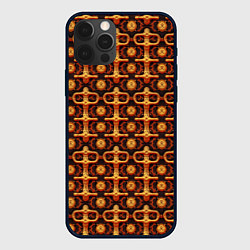 Чехол для iPhone 12 Pro Max Оранжевый деревянный абстрактный паттерн, цвет: 3D-черный