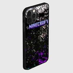 Чехол для iPhone 12 Pro Max Minecraft брызги красок неон, цвет: 3D-черный — фото 2
